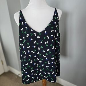 Banana Republic Black Camisole With Cherries  Large